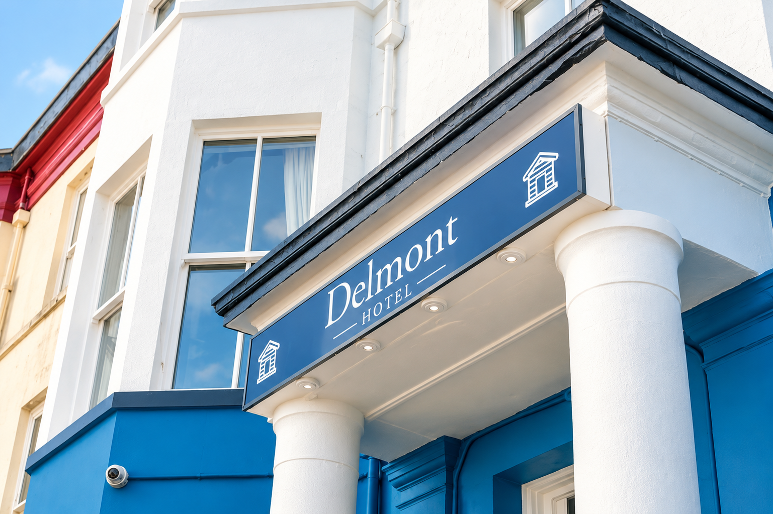 Delmont Hotel entrance sign